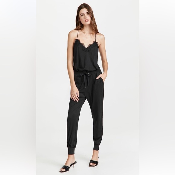 Cami NYC Estella Racerback Black Lace Trim Jumpsuit - Picture 15 of 15